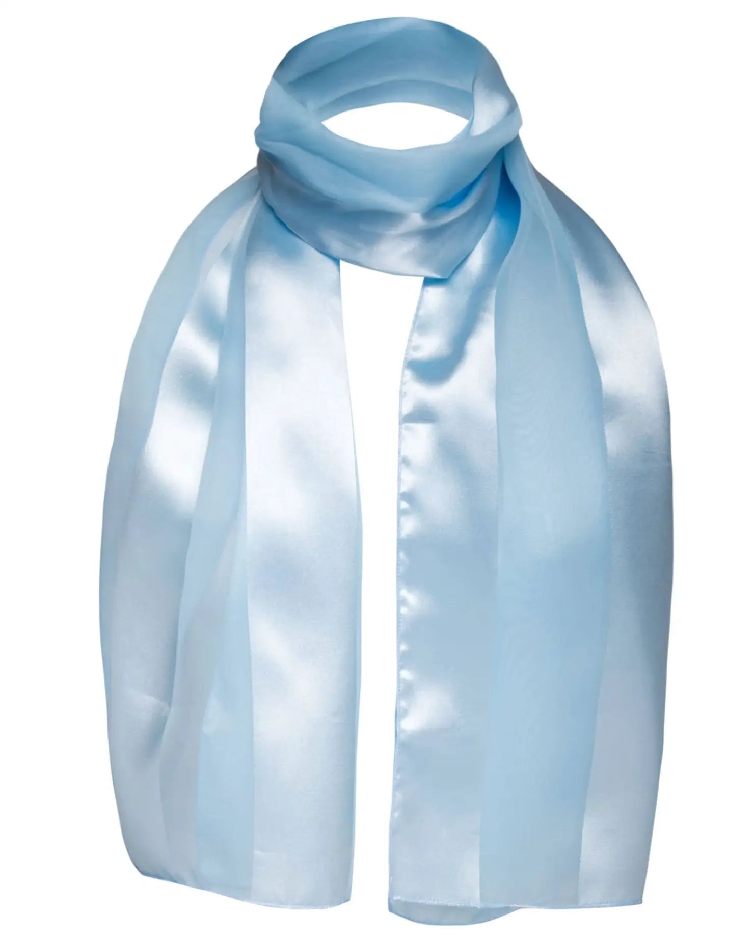Light blue satin stripe scarf - Solid Shimmering Satin Stripe Scarf - Lightweight