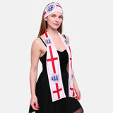 St. George Cross England Flag Scarf Headband Set