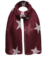 Retro Star Oversized Scarf with White Stars for All Seasons