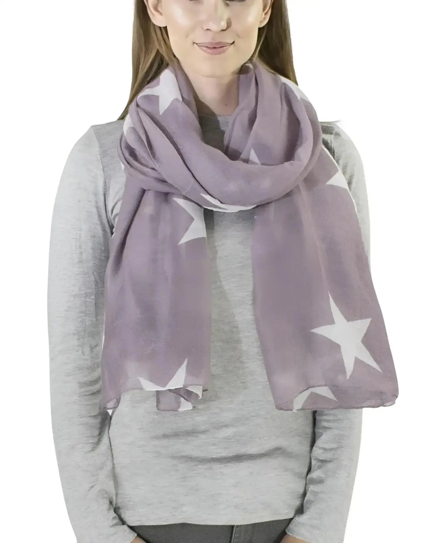 Retro star oversized scarf with white stars on purple background from Star Oversized Scarf Shawl for All Seasons