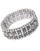 Sterling silver cuff bracelet with row of small crystals