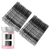 Sturdy metal wavy bobby pins grips, 48pcs - black hair clips package