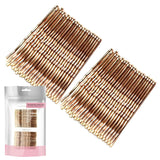 Sturdy Metal Wavy Bobby Pins Grips, 48pcs - Close up of hair clips bag.
