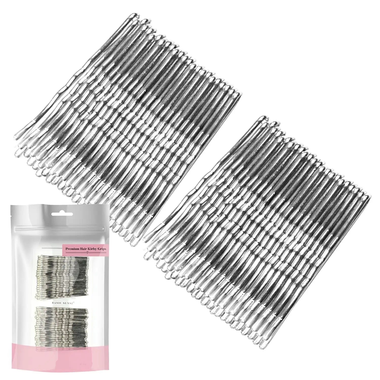 Sturdy metal wavy bobby pins grips in a package
