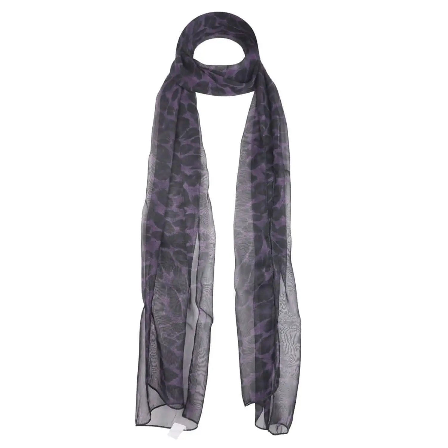 Stylish leopard print chiffon scarf with black and white design