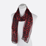 Stylish leopard print chiffon scarf on mannequin