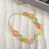 Summer Chunky Bead Necklace with Multi Colored Glass Beads