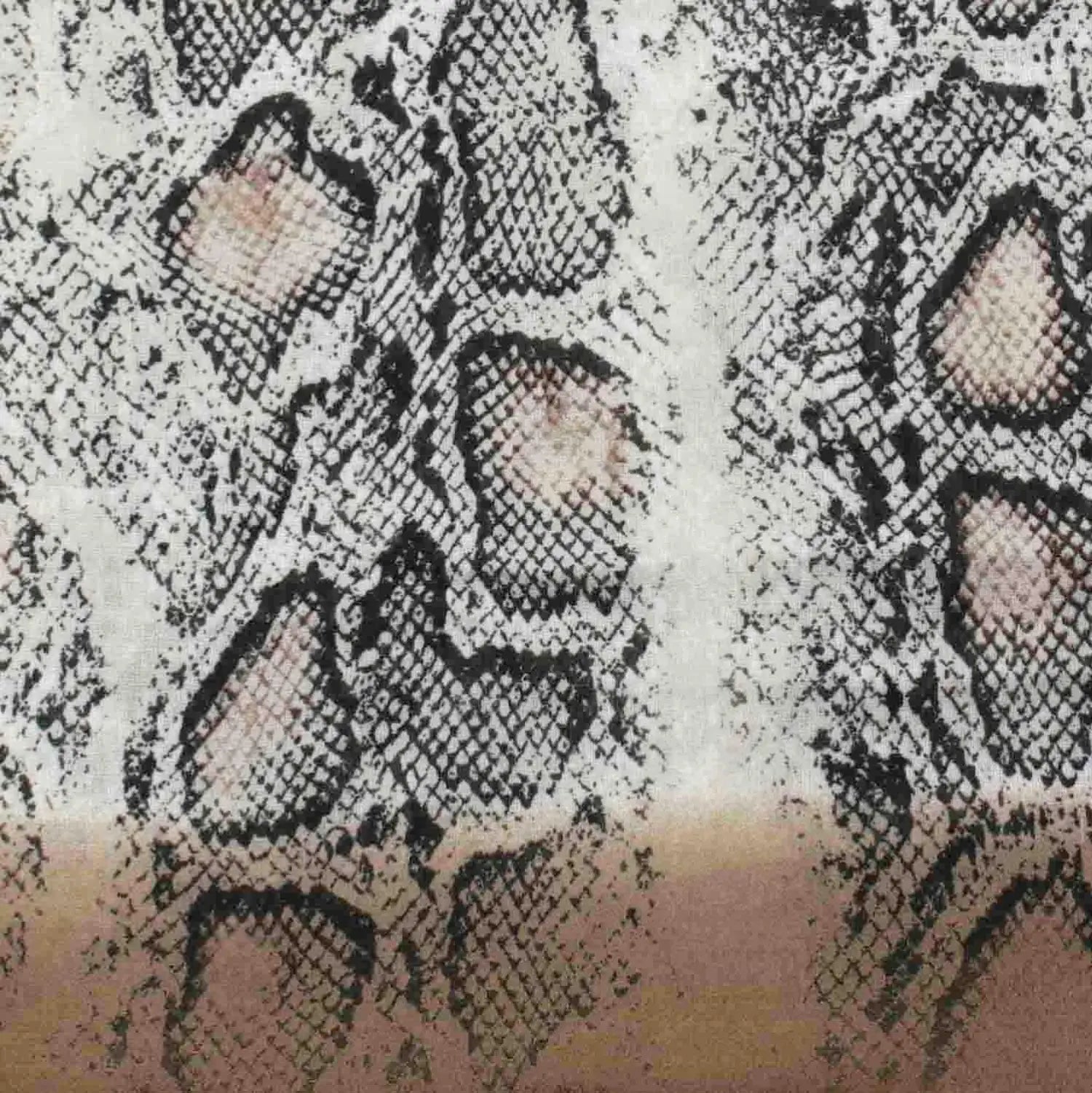 Snakeskin pattern fabric in black, white, and beige for Super Soft Neck Long Scarf