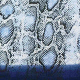 Snakeskin pattern in blue and white on Super Soft Snake Skin Animal Ombre Snood scarf