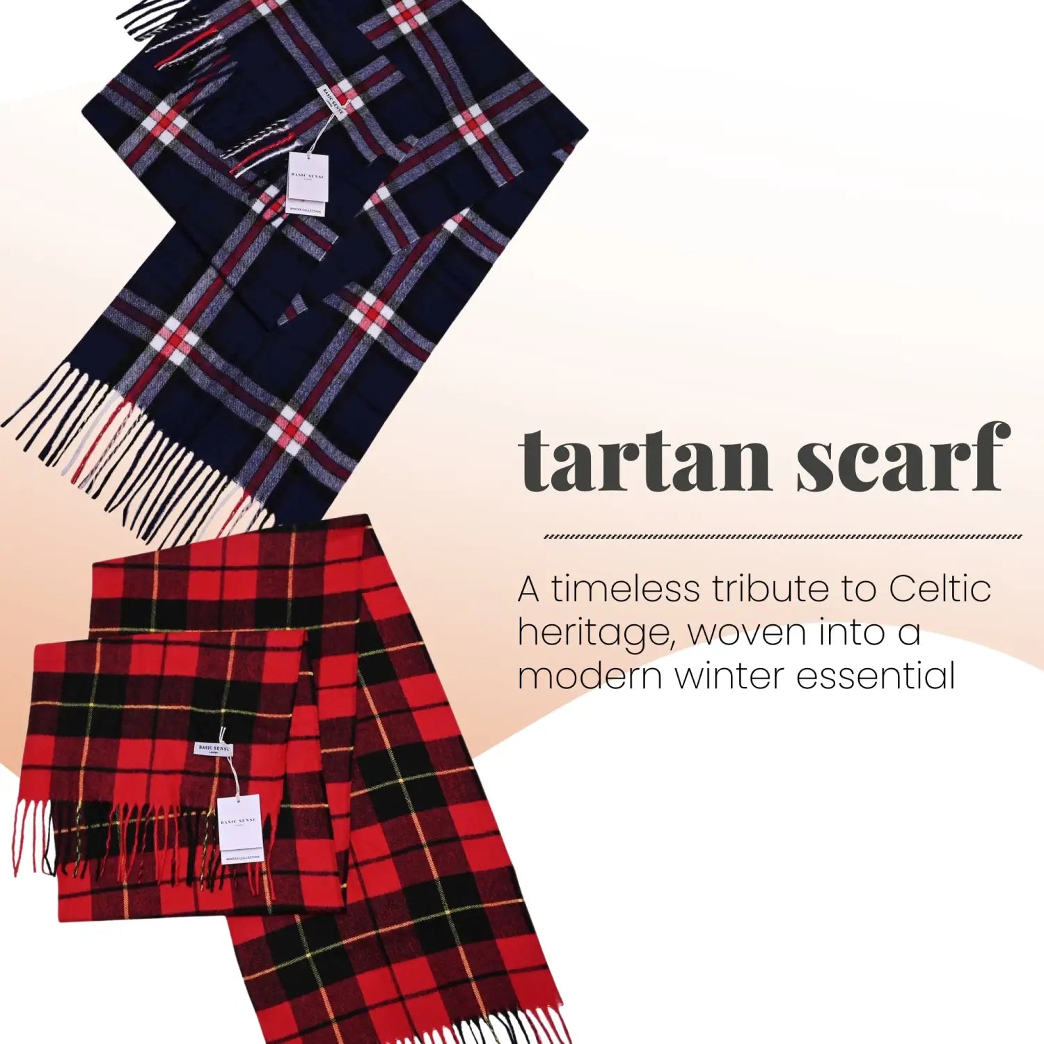 Tartan Winter Scarf – Soft & Warm with Cashmere Feel for Men & Women - Scarves