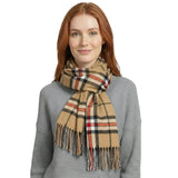 Tartan Winter Scarf – Soft & Warm with Cashmere Feel for Men & Women - Beige - Scarves