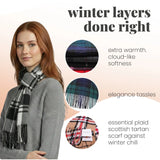 Tartan Winter Scarf – Soft & Warm with Cashmere Feel for Men & Women - Scarves
