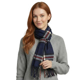 Tartan Winter Scarf – Soft & Warm with Cashmere Feel for Men & Women - Navy - Scarves