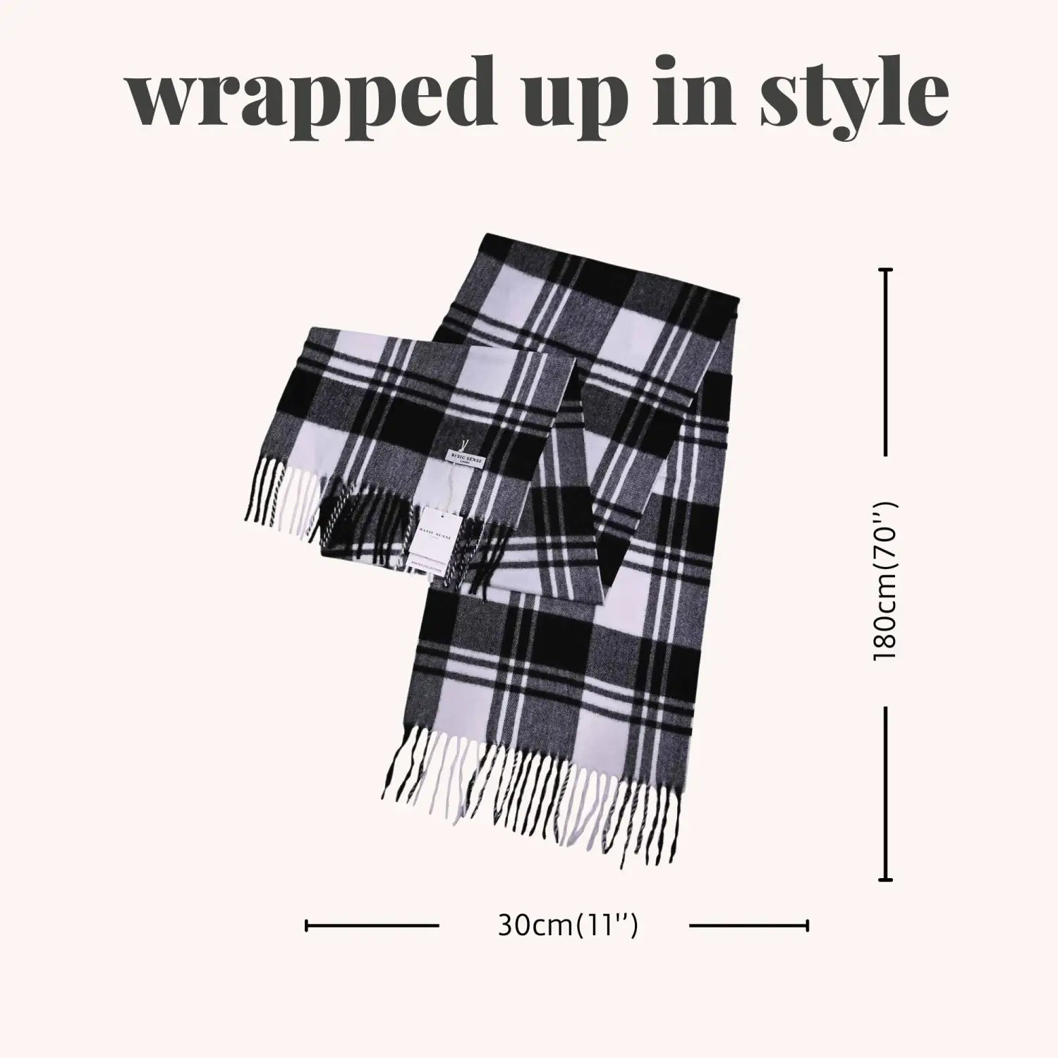Tartan Winter Scarf – Soft & Warm with Cashmere Feel for Men & Women - Scarves
