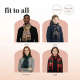 Tartan Winter Scarf – Soft & Warm with Cashmere Feel for Men & Women - Scarves