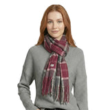 Tartan Winter Scarf – Soft & Warm with Cashmere Feel for Men & Women - Burgundy - Scarves