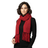 Thick Knit Winter Scarf – Warm & Cosy for Women | Tassel Detail - Knitted Scarves