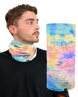 Stylish tie dye neck gaiter for versatile headwear’s photo