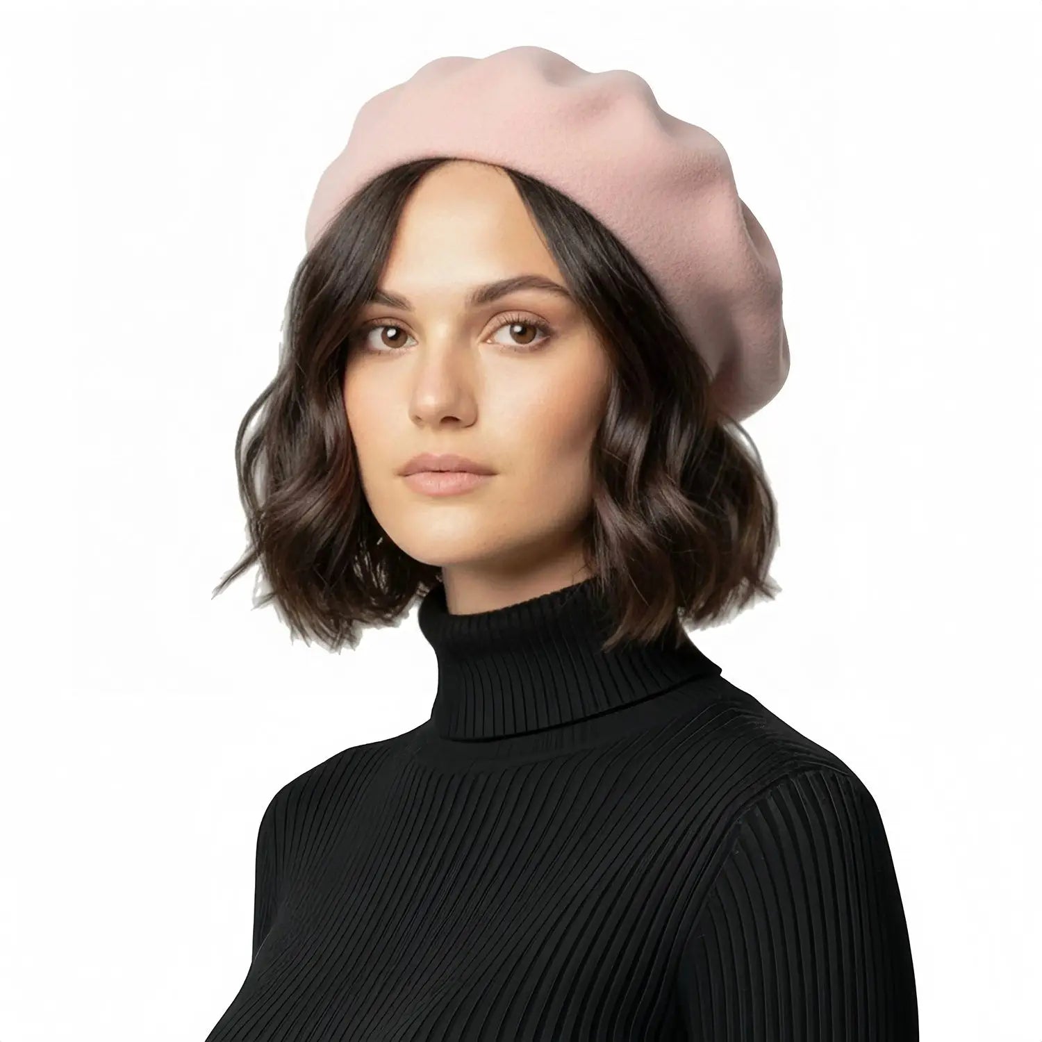 Timeless French Wool Beret in Elegant Colours - Baby Pink - Hats
