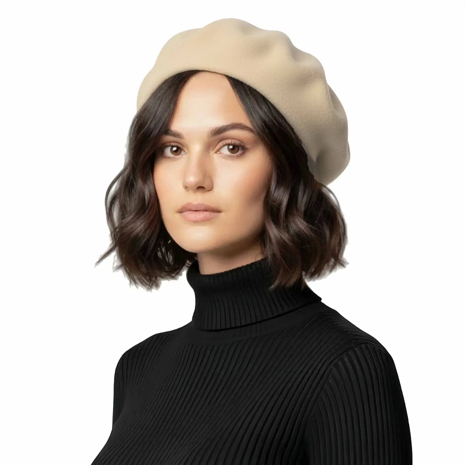 Timeless French Wool Beret in Elegant Colours - Beige - Hats
