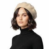 Timeless French Wool Beret in Elegant Colours - Beige - Hats