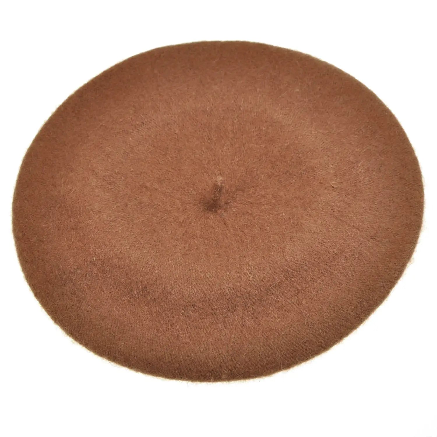 French wool beret in elegant brown color.