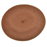 French wool beret in elegant brown color.