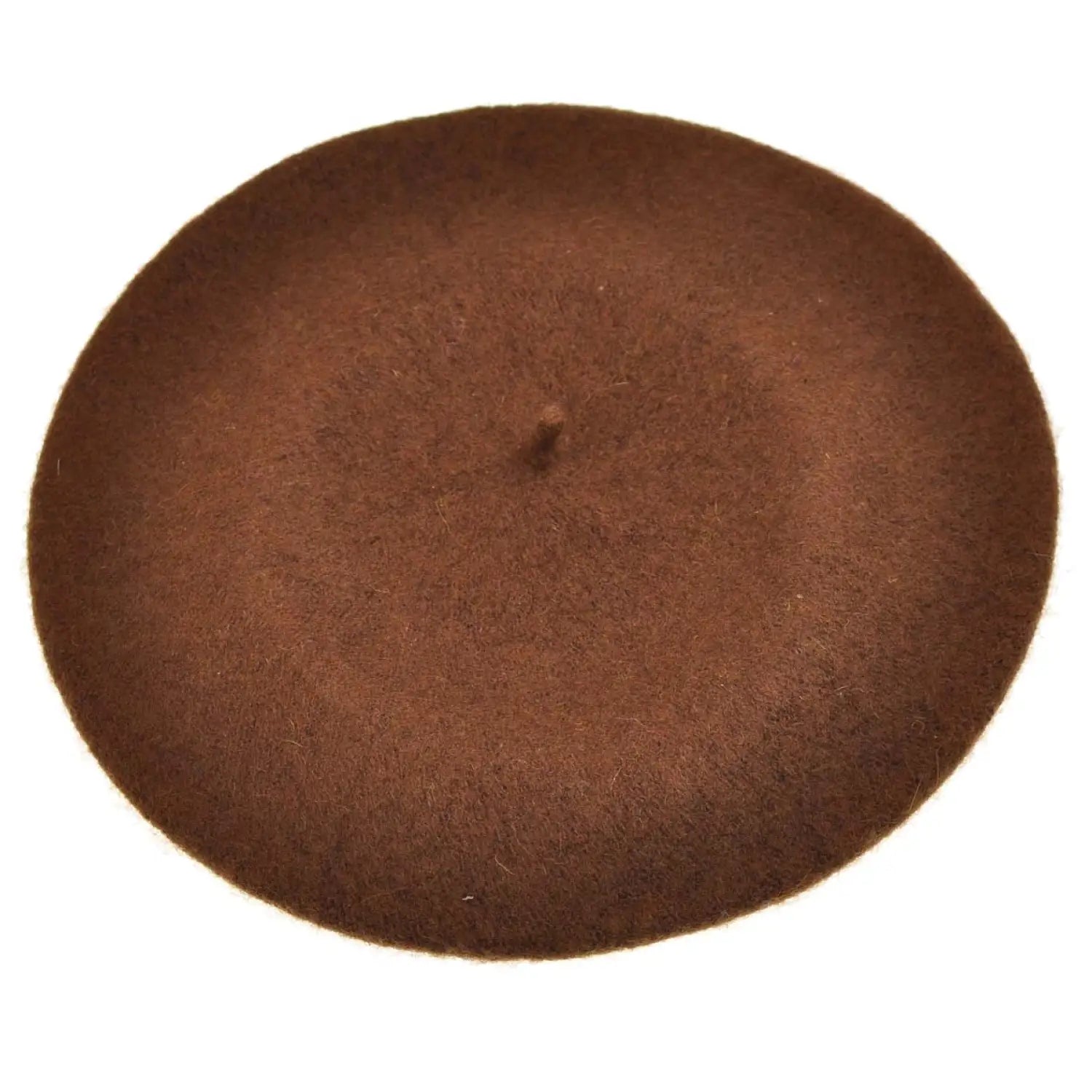 Brown French Wool Beret on White Background