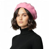 Timeless French Wool Beret in Elegant Colours - Pink - Hats