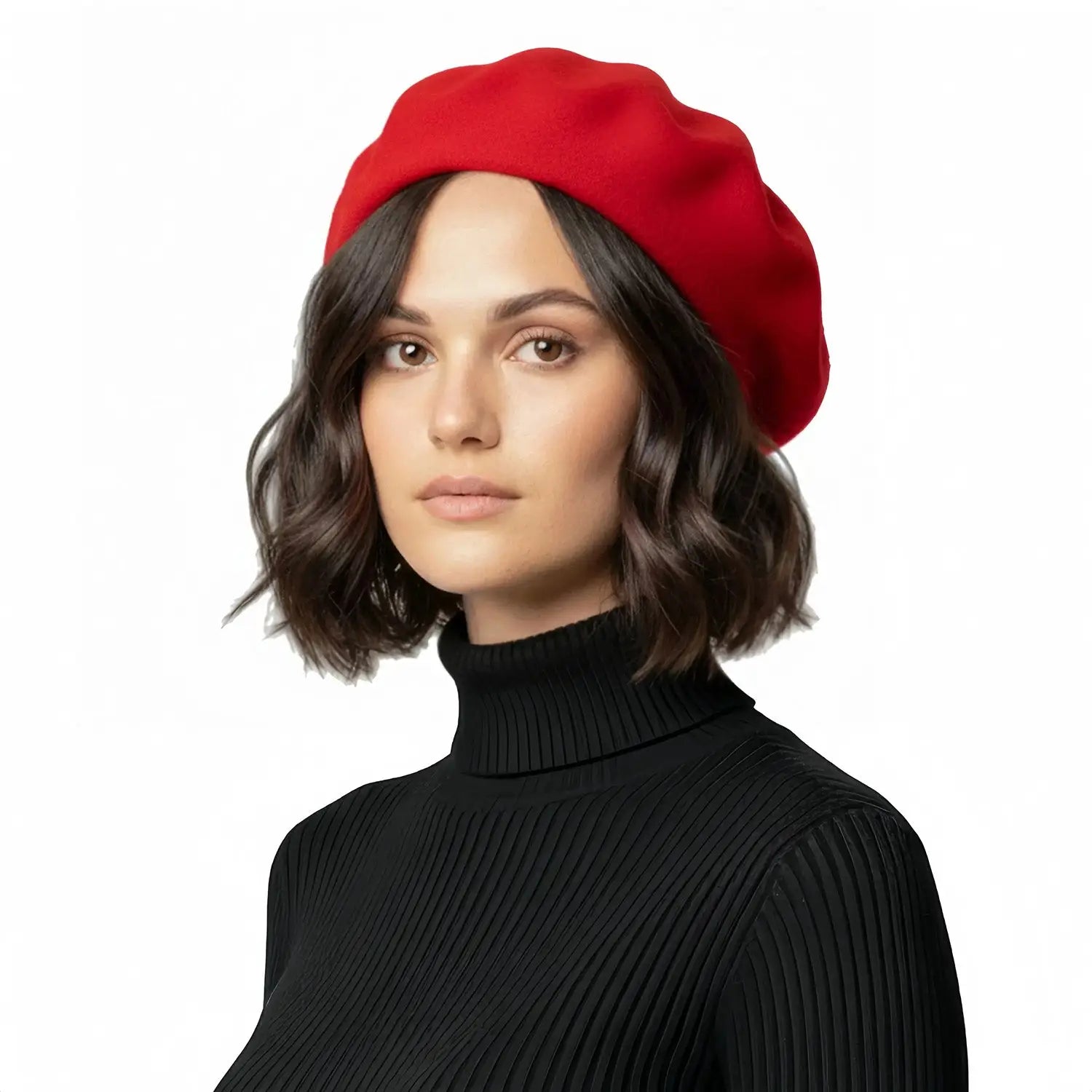 Timeless French Wool Beret in Elegant Colours - Red - Hats