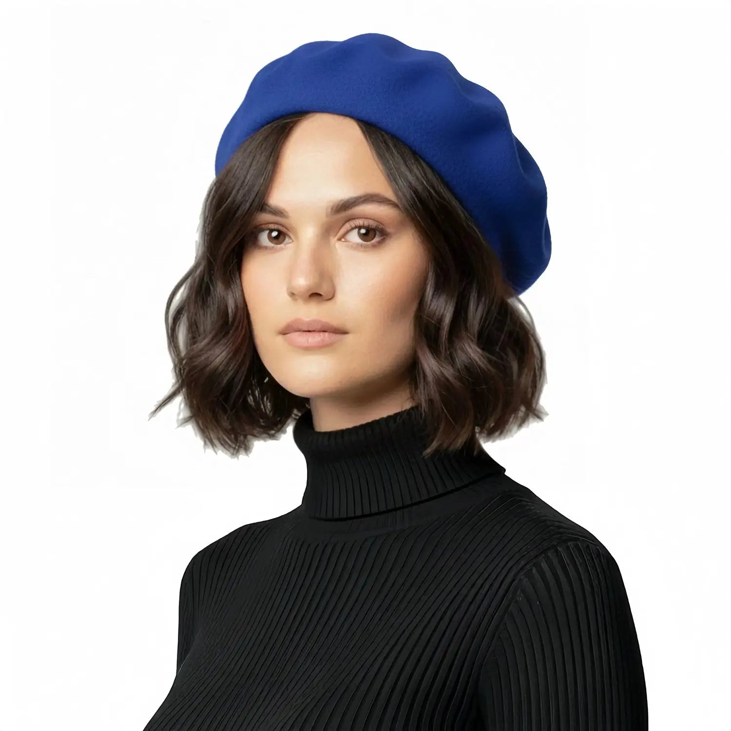 Timeless French Wool Beret in Elegant Colours - Royal Blue - Hats