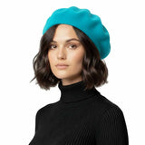 Timeless French Wool Beret in Elegant Colours - Turquoise - Hats