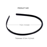 Product diagram of Tortoiseshell Skinny Hair Headbands sizes and width