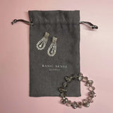 Tri-Pack Diamante Rhinestone Earrings and Bag Set - Ideal for Every Occasion