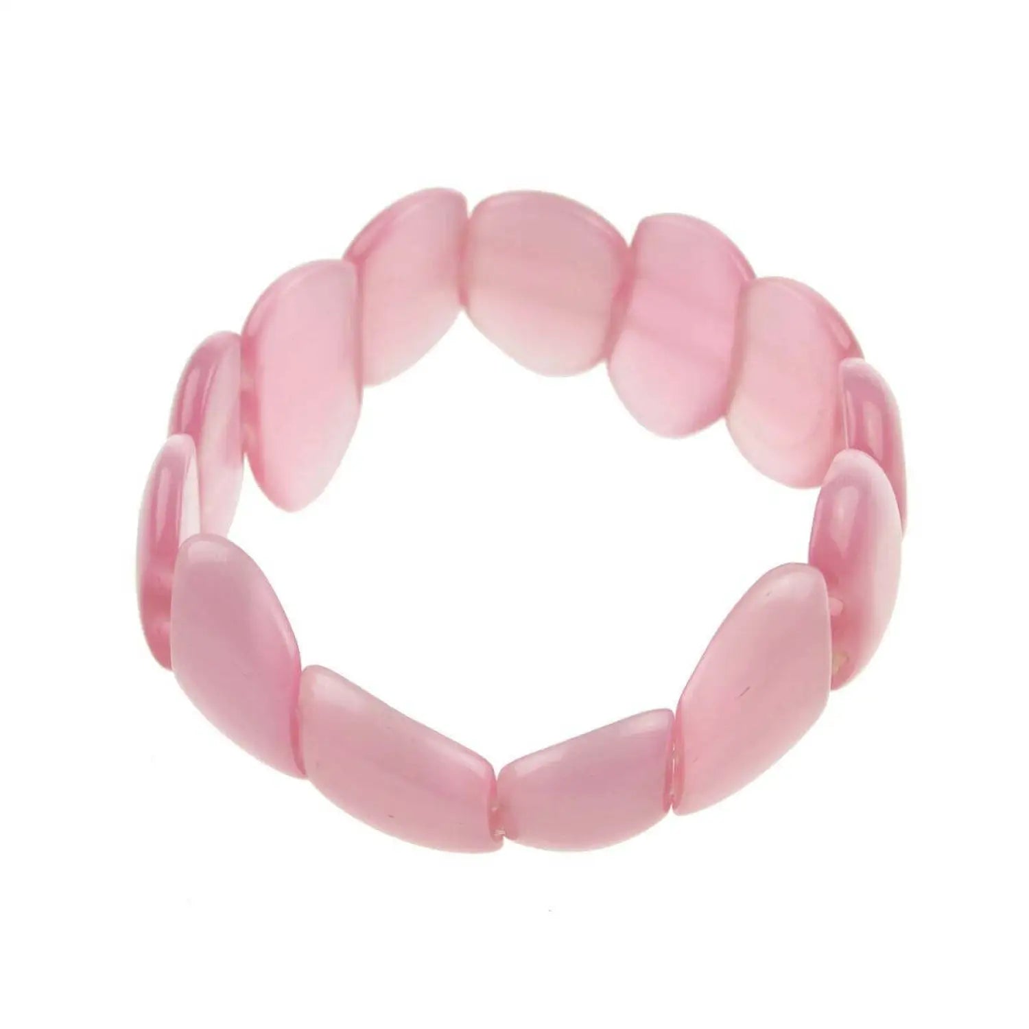 Pastel plastic bead elastic bracelet - versatile accessory for every occasion.