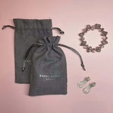 Pastel plastic bead bracelet, necklace, and bag - Tri-set Pastel Plastic Bead Elastic Bracelets