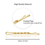 Gold plated hair clip displayed in Twisted Kirby Metal Bobby Hair Grips - 36pcs.