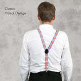 Classic Y-Shape Union Jack Braces for Trouser with Metal Clips