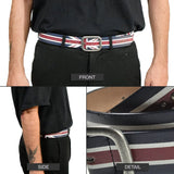 Man wearing Union Jack antique-effect PU leather belt