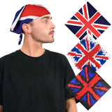 Man wearing Union Jack flag hat from Union Jack Flag Cotton Bandana Variety