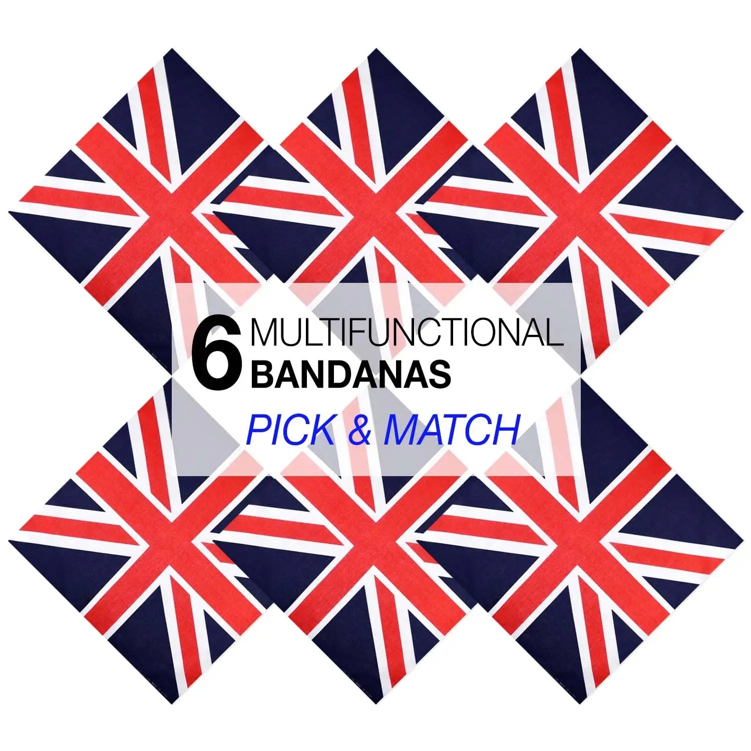 UK National Championships logo featured on Union Jack Flag Cotton Bandana Variety.