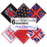 Union Jack Flag Cotton Bandana Variety with Mutuional Bandas