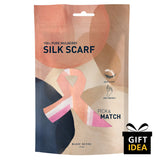 Union Jack Print Pure Silk Scarf displayed in bag