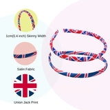 Union Jack Skinny Headbands, UK Flag Hair Bands, Pack of 2