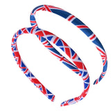 Union Jack Skinny Headbands, UK Flag Hair Bands, Pack of 2