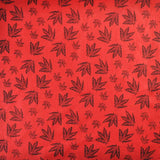 Red and black tropical leaf design bandana in 100% cotton, unisex multifunctional square piece