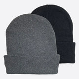 Two black and grey Unisex Cotton Blend Beanie Hats