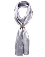 Unisex snowflake star satin scarf with snowflakes on it