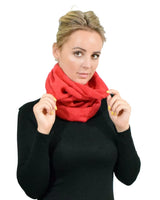 Unisex Winter Plain Knitted Long Tube Scarf: Red Scarf Woman
