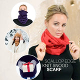Unisex Winter Plain Snood: Knitted Long Tube Scarf featuring a woman wearing a scarf